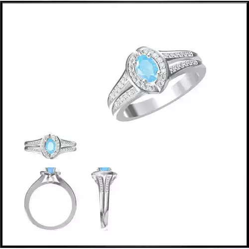 JCD Format Antique color stone rings cad cam jewelry