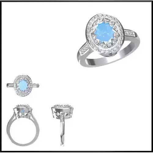 JCD Format Antique color stone rings autodesk jewelry design