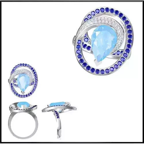 JCD Format Affordable color stone rings ring cad