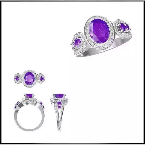 JCD Format Affordable color stone rings cad ring design