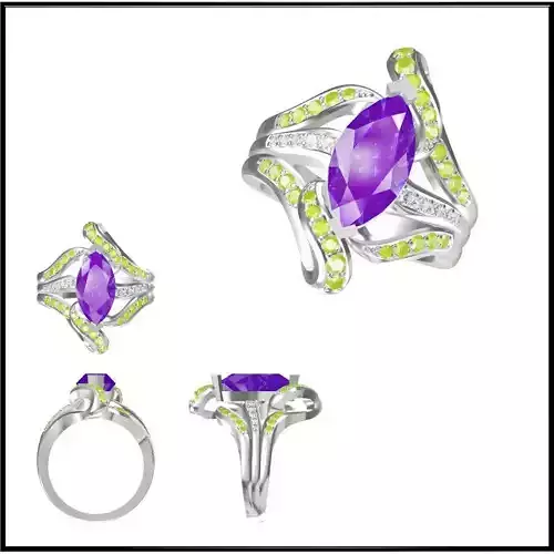 JCD Format  Affordable color stone rings 3design price