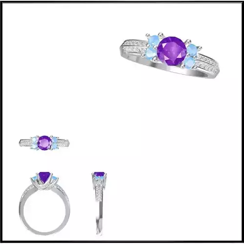 JCD Format Affordable color stone rings