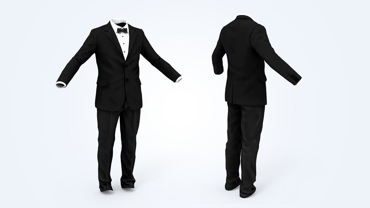 Business Suit Man Low-poly 3D model_4