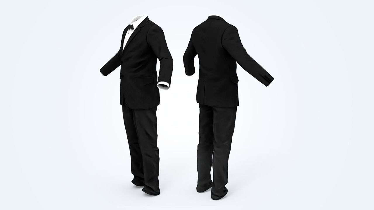 Business Suit Man Low-poly 3D model_5