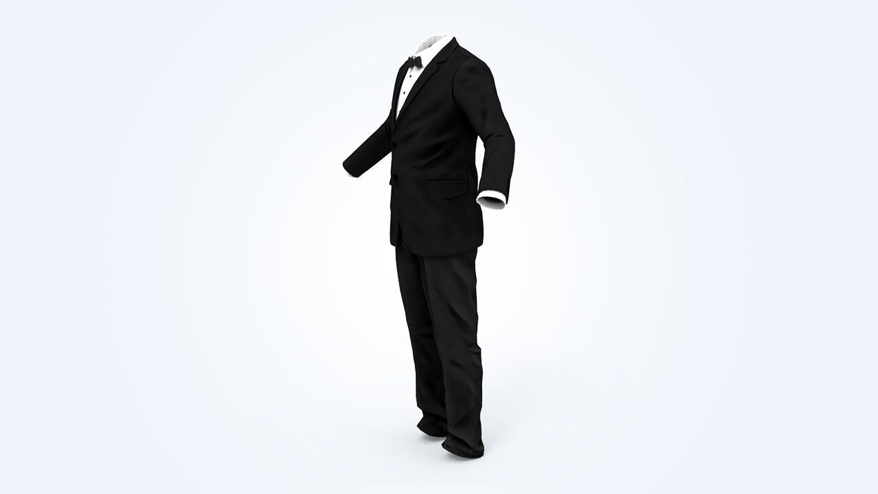 Business Suit Man Low-poly 3D model_9
