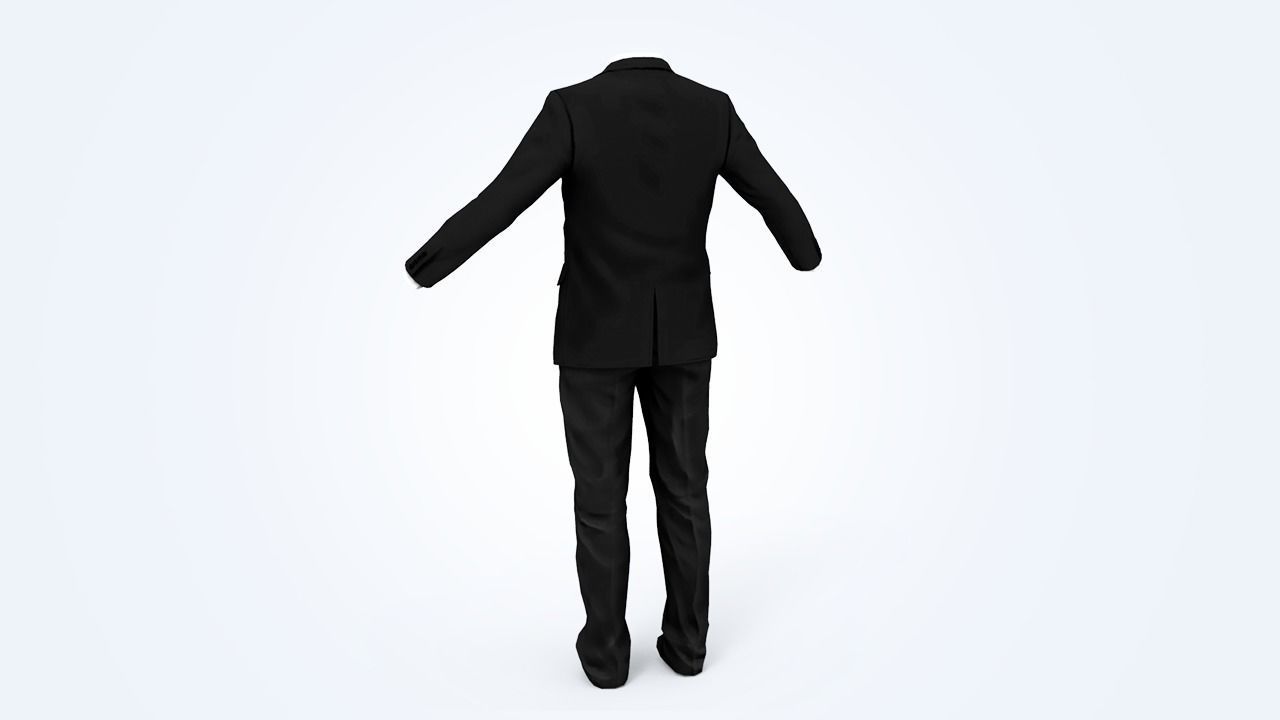 Business Suit Man Low-poly 3D model_11