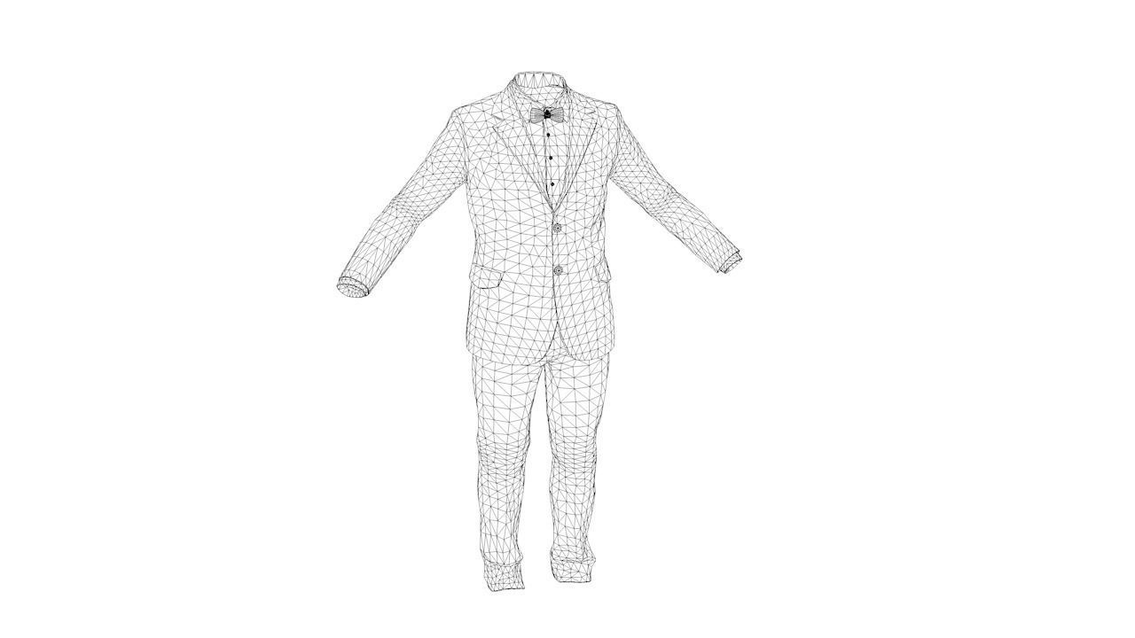 Business Suit Man Low-poly 3D model_12