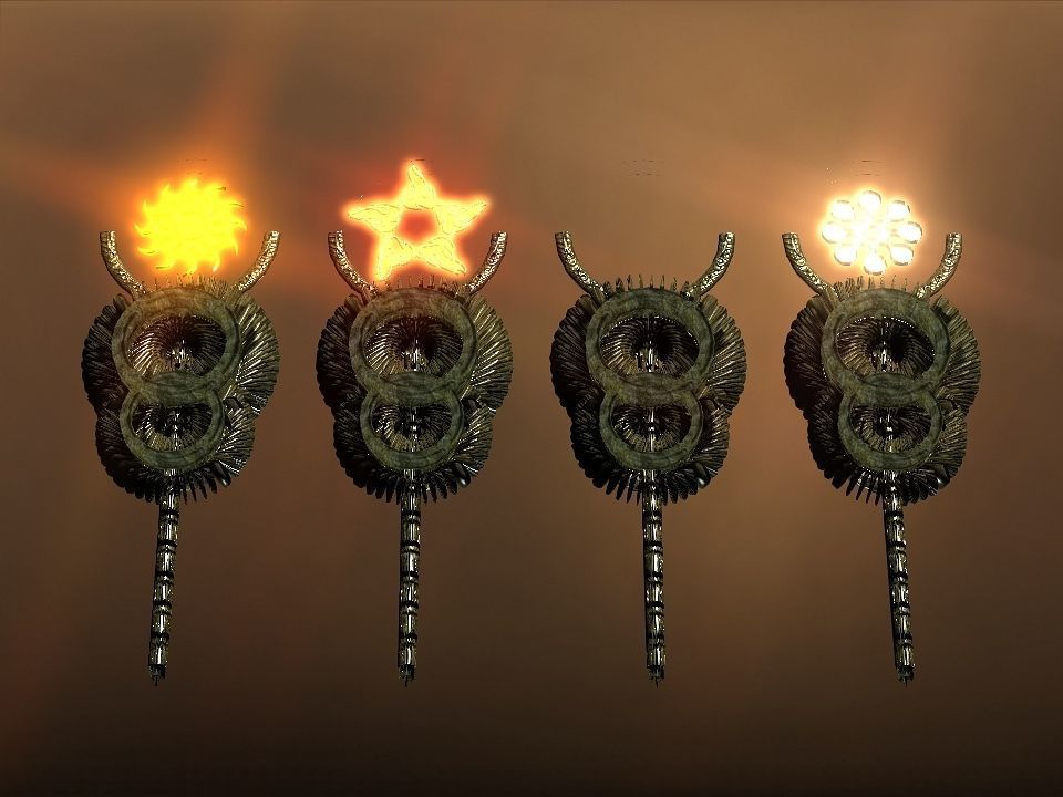 Rising Suns magic wands collection Low-poly 3D model_17