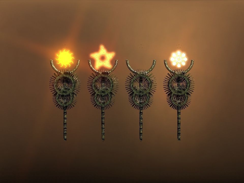 Rising Suns magic wands collection Low-poly 3D model_16