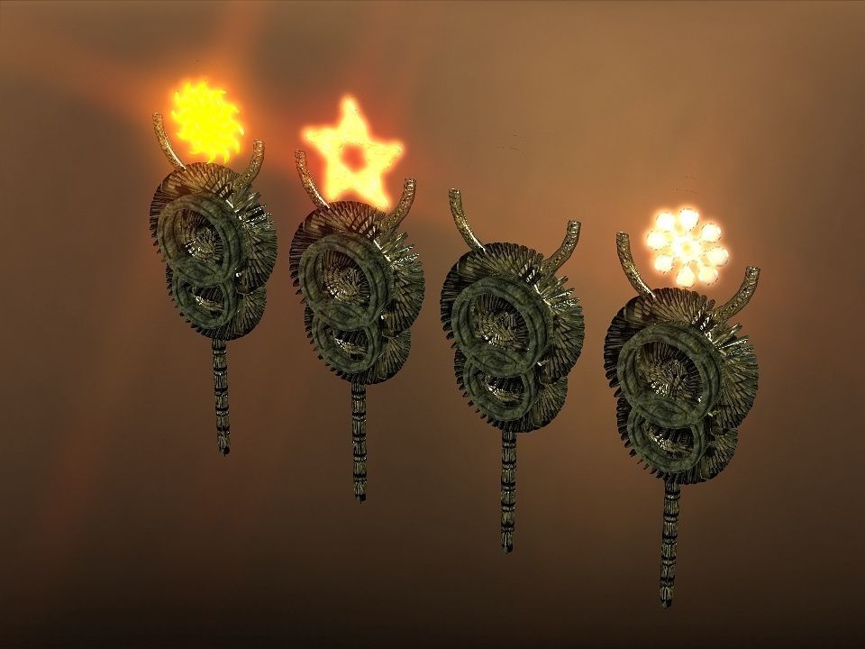 Rising Suns magic wands collection Low-poly 3D model_14