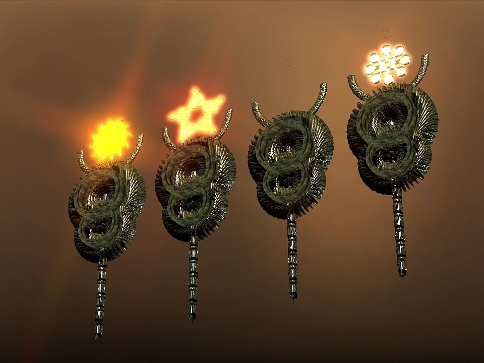 Rising Suns magic wands collection Low-poly 3D model_18