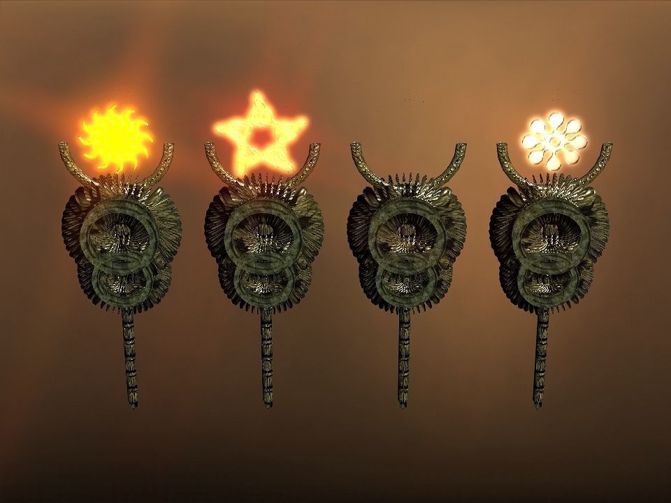 Rising Suns magic wands collection Low-poly 3D model_13