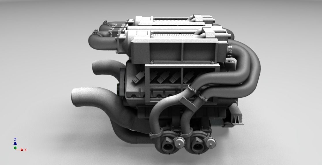 Bugatti W16 Engine 3D print model_1