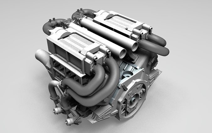 Bugatti W16 Engine 3D print model