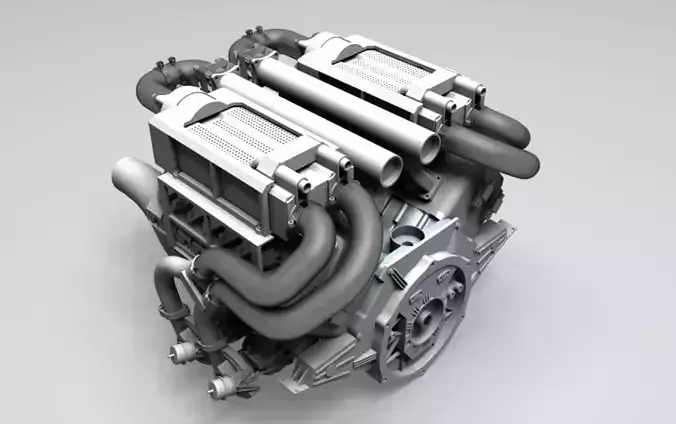 Bugatti W16 Engine 3D print model