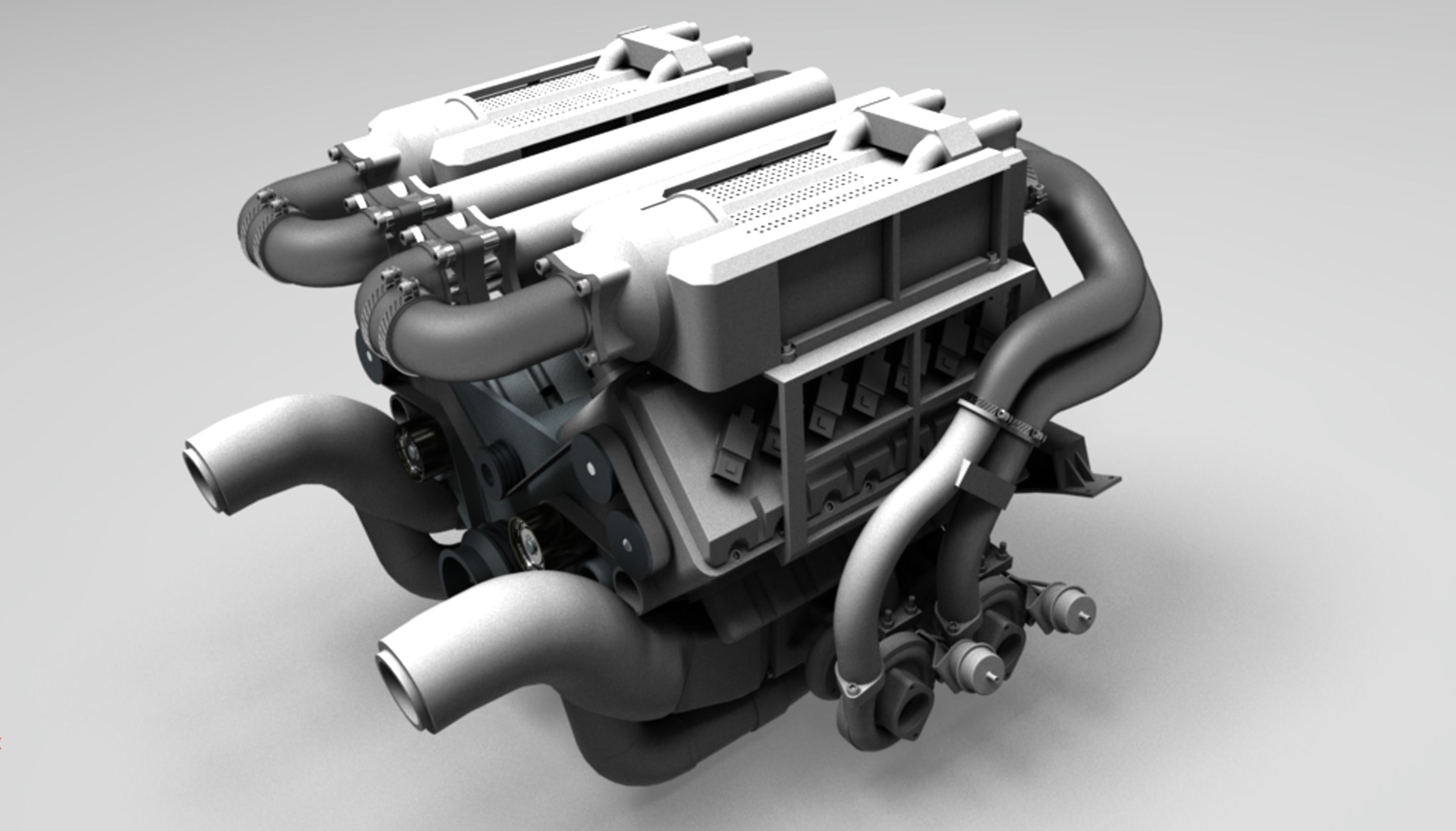 Bugatti W16 Engine 3D print model_2