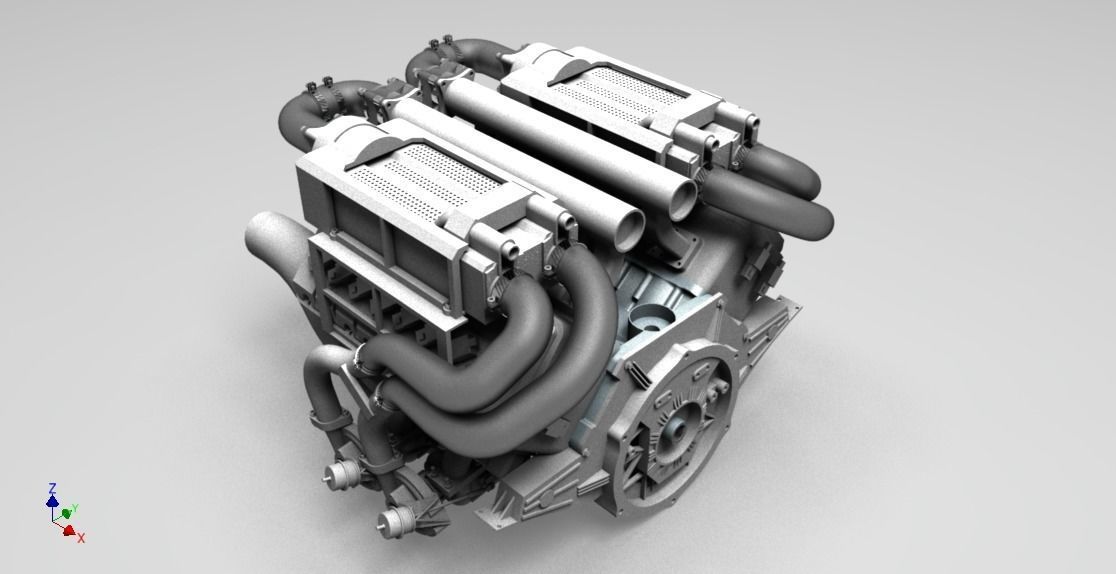 Bugatti W16 Engine 3D print model_3