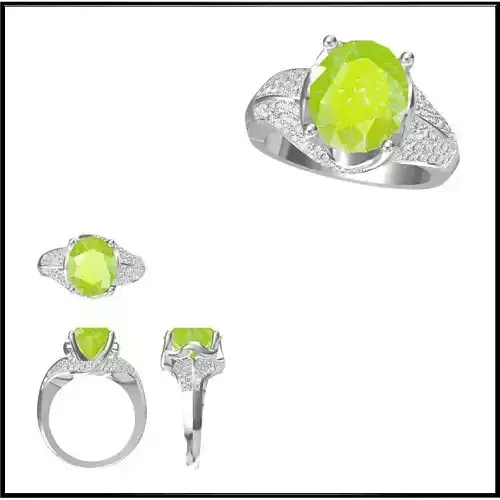 JCD Format Simple color stone rings ring cad