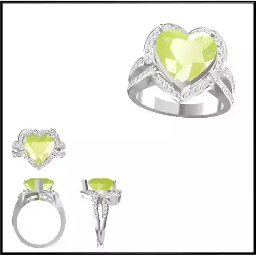 JCD Format Simple color stone rings jewelry cad programs