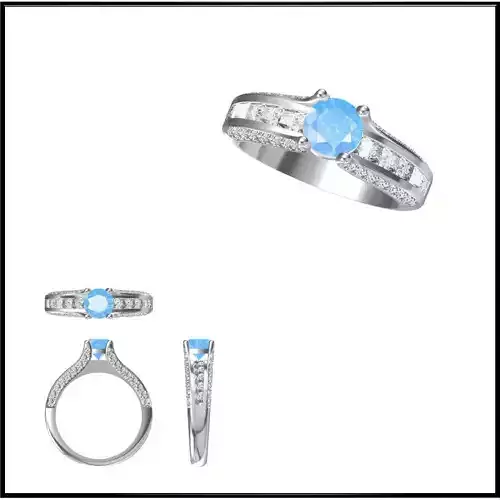 JCD Format Simple color stone rings jewellery 3dm files