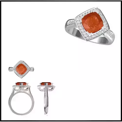 JCD Format Simple color stone rings cad ring design