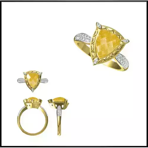 JCD Format Simple color stone rings cad color stone ring