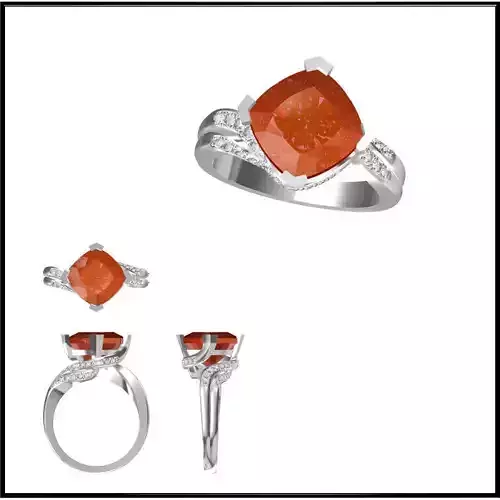 JCD Format Simple color stone rings cad cam jewelry design