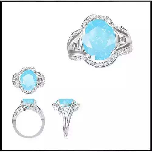 JCD Format Moissanite color stone rings ring cad