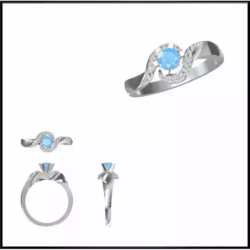 JCD Format Moissanite color stone rings rhino jewelry