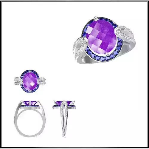 JCD Format Moissanite color stone rings jewelry