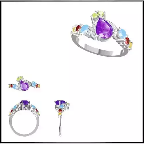 JCD Format Moissanite color stone rings jewelry cad programs