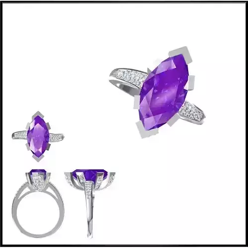 JCD Format Moissanite color stone rings jewelry cad cam masters