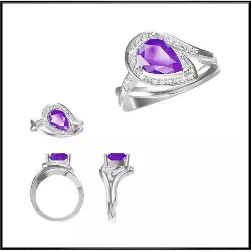 JCD Format Moissanite color stone rings jewellery cad design