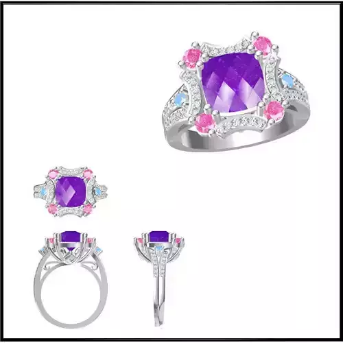 JCD Format Moissanite color stone rings jewelers file set