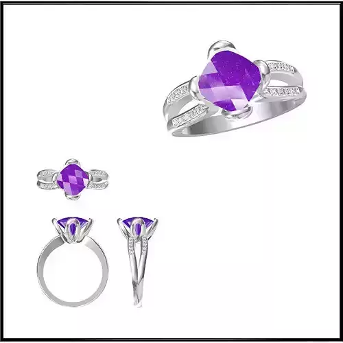 JCD Format Moissanite color stone rings jewelcad