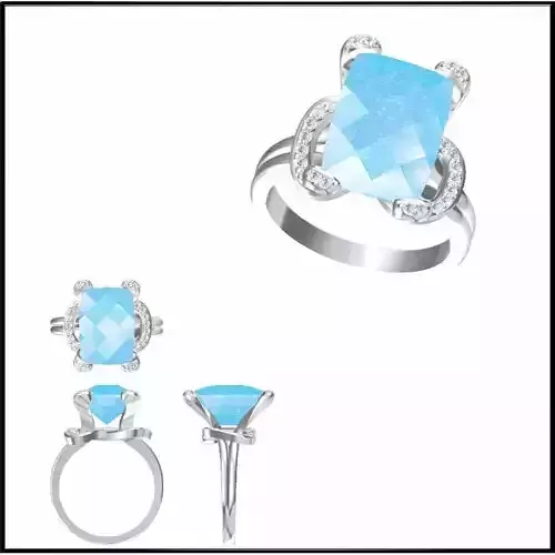 JCD Format Moissanite color stone rings design