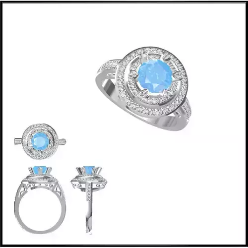 JCD Format Moissanite color stone rings cad jewellery design