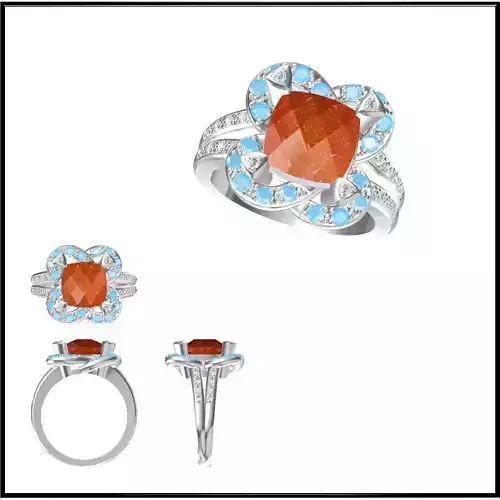 JCD Format Moissanite color stone rings autodesk jewelry design