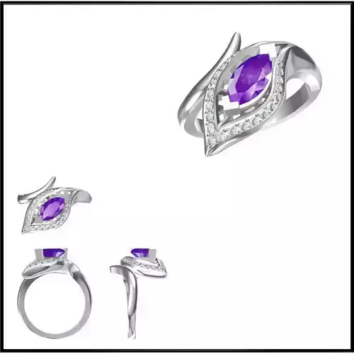 JCD Format Moissanite color stone rings 3dm jewelry