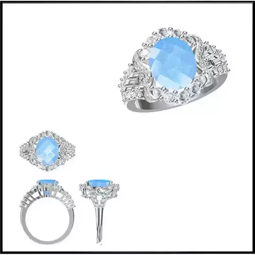 JCD Format Moissanite color stone rings 3design price