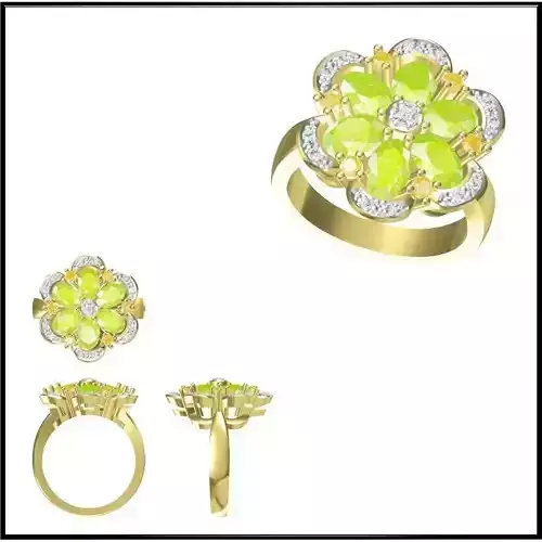 JCD Format Moissanite color stone rings 3d jewelry cad