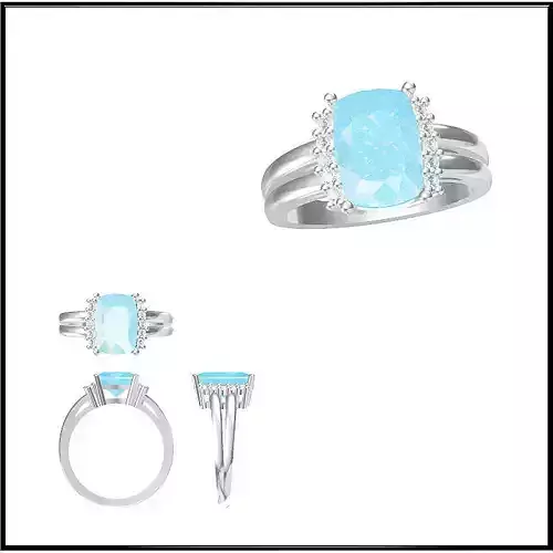 JCD Format Moissanite color stone rings 3d cad jewelry design