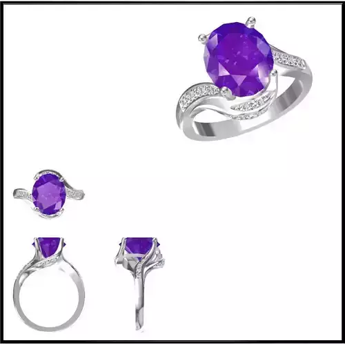 JCD Format Gold color stone ring jewelry cam