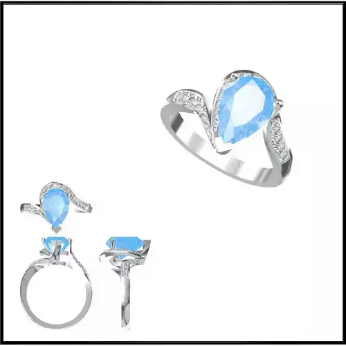 JCD Format Gold color stone ring jewelry cad cam masters