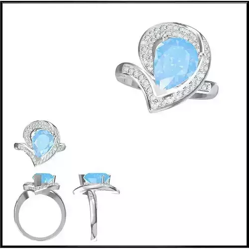 JCD Format Gold color stone ring jewelry cad