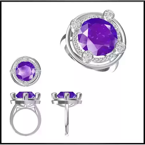 JCD Format Gold color stone ring jewellery cad design