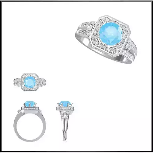 JCD Format Gold color stone ring jewelers file set