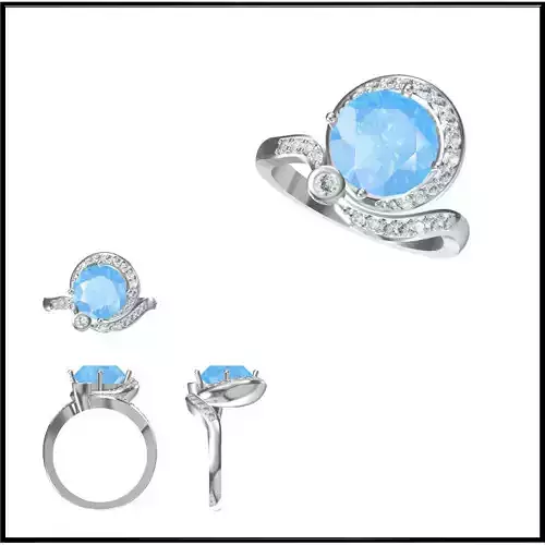 JCD Format Gold color stone ring jewelcad