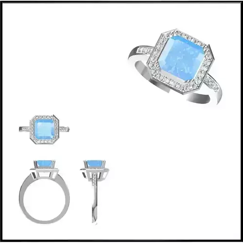 JCD Format Gold color stone ring cad color stone ring design