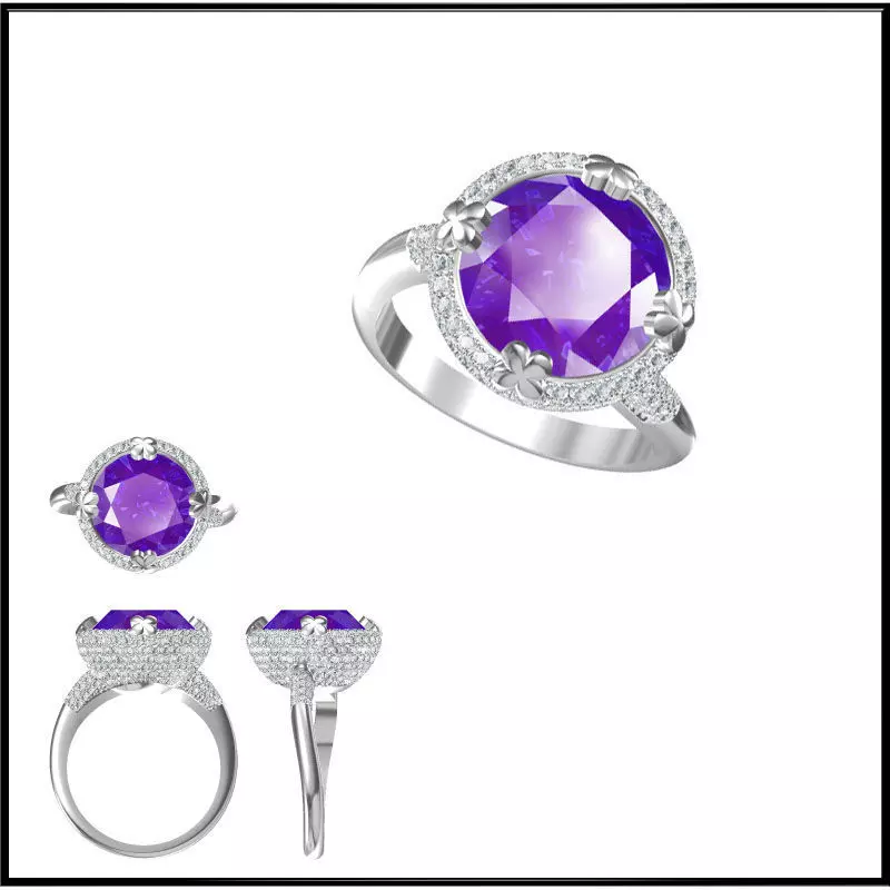 JCD Format Gold color stone ring cad cam jewelry design 3D model 3D ...